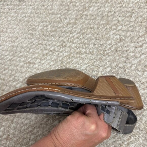 Rieker Sina leather woven slingback Sandal Shoes gray womens size 39 - Picture 9 of 10